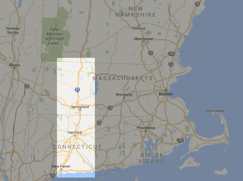map showing area of interest within larger map of New England